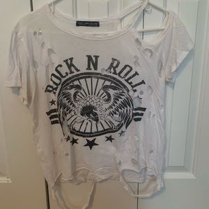 White distressed T-shirt